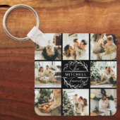 カップルモノグラムのの写真コラージュ | モノグラムギフトK キーホルダー (正面)