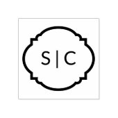 カップルモノグラムウッドアートスタンプ ラバースタンプ (インプリント)