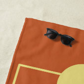 カップルモノグラムテラコッタ金ゴールド ビーチタオル (インサイチュ)