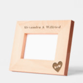 カップルモノグラムハート名カスタム木枠 レーザー彫刻フレーム (左)