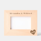 カップルモノグラムハート名カスタム木枠 レーザー彫刻フレーム (正面)