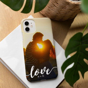 カップルモノグラムLOVEカスタム写真 iPhone 16ケース