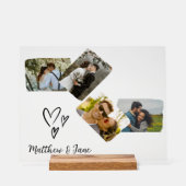 カップルユニークの写真コラージュ結婚ギフト アクリルサイン (正面)