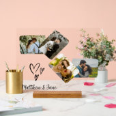 カップルユニークの写真コラージュ結婚ギフト アクリルサイン (ウェディング)