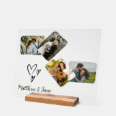 カップルユニークの写真コラージュ結婚ギフト アクリルサイン (傾斜)