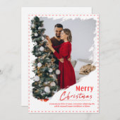 カップルユニーク写真メリークリスマス シーズンカード (正面/裏面)