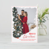 カップルユニーク写真メリークリスマス シーズンカード (スタンド正面)