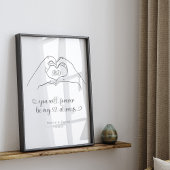 カップルラインアートハートシェイプハンド ポスター