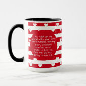 カップルラブハートストライプ | バレンタインデーの写真 マグカップ (左)