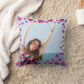 カップルラブフォトピンクグリッターハートモダンかわいい クッション (ブランケット)