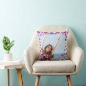 カップルラブフォトピンクグリッターハートモダンかわいい クッション (椅子)