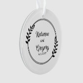 カップルリース名 | の結婚写真記念の日 オーナメント (正面)