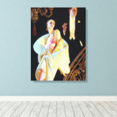 カップル下降階段， 1923 by Leyendecker キャンバスプリント (インサイチュ (ウッドフロア))