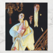 カップル下降階段， 1923 by Leyendecker ワインラベル (シングルラベル)