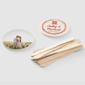 カップル中国の写真の二重結婚幸福のロゴ ハンドファン (組立なし)