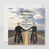 カップル乗用二輪車の道路とフィールド結婚ズ セーブザデート (裏面)