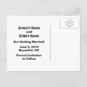 カップル乗馬オートバイ日付を保存結婚する 案内ポストカード (裏面)