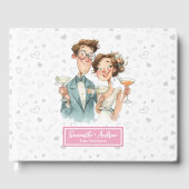 カップル予測できな結婚ズゲストブックおもしろいの水色 ゲストブック (正面)