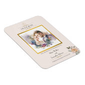 カップル伝統的金ゴールド花の日付を保存 マグネット (右側)