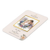 カップル伝統的金ゴールド花の日付を保存 マグネット (左側)