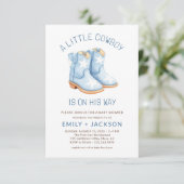 カップル全員の小さなカウボーイボーイベビーシャワー 招待状 (スタンド正面)