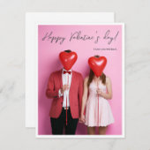 カップル写真あなたを愛するハッピーバレンタインデーカード シーズンカード (正面/裏面)