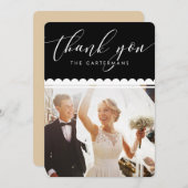 カップル写真かわいいエレガントホタテ白黒 シーズンカード (正面/裏面)