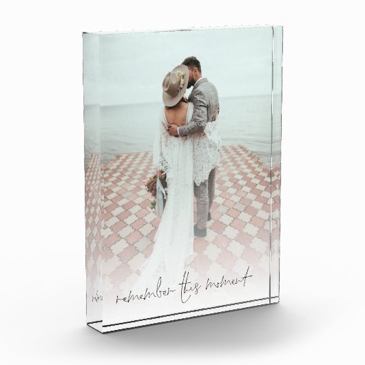 カップル写真この瞬間を覚えてロマンチックな引用文 フォトブロック (左)