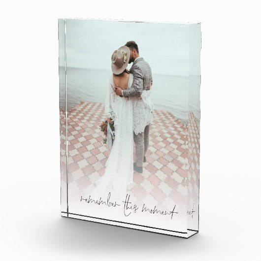 カップル写真この瞬間を覚えてロマンチックな引用文 フォトブロック (右)