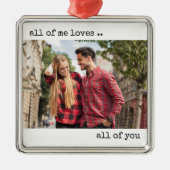 カップル写真すべての私があなたを愛していモダンる メタルオーナメント (正面)