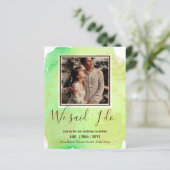カップル写真とBUDGET結婚式のレセプション招待状 (スタンド正面)