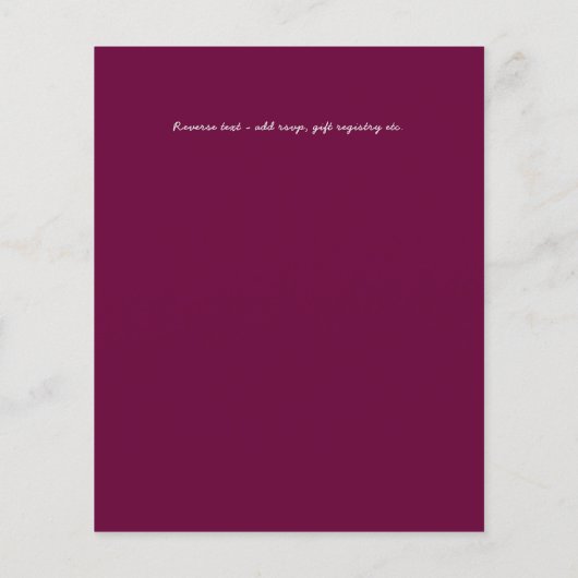 カップル写真とBUDGET結婚式のレセプション招待状 (裏面)