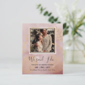 カップル写真とBUDGET結婚式のレセプション招待状 (スタンド正面)