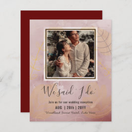 カップル写真とBUDGET結婚式のレセプション招待状