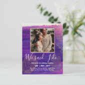 カップル写真とBUDGET結婚式のレセプション招待状 (スタンド正面)