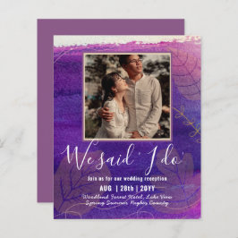 カップル写真とBUDGET結婚式のレセプション招待状