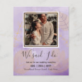 カップル写真とBUDGET結婚式のレセプション招待状 (正面)