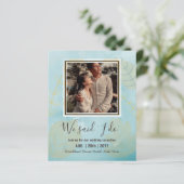 カップル写真とBUDGET結婚式のレセプション招待状 (スタンド正面)