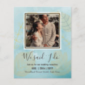 カップル写真とBUDGET結婚式のレセプション招待状 (正面)