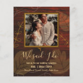 カップル写真とBUDGET結婚式のレセプション招待状 (正面)