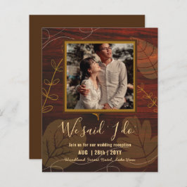 カップル写真とBUDGET結婚式のレセプション招待状