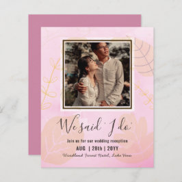 カップル写真とBUDGET結婚式のレセプション招待状