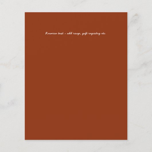 カップル写真とBUDGET結婚式のレセプション招待状 (裏面)