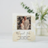 カップル写真とBUDGET結婚式のレセプション招待状 (スタンド正面)