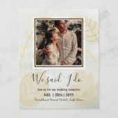 カップル写真とBUDGET結婚式のレセプション招待状 (正面)