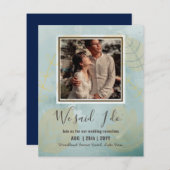 カップル写真とBUDGET結婚式のレセプション招待状 (正面/裏面)