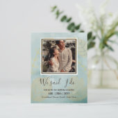 カップル写真とBUDGET結婚式のレセプション招待状 (スタンド正面)