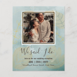 カップル写真とBUDGET結婚式のレセプション招待状