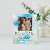 カップル写真とBUDGET結婚式のレセプション招待状 (スタンド正面)