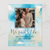 カップル写真とBUDGET結婚式のレセプション招待状 (正面)